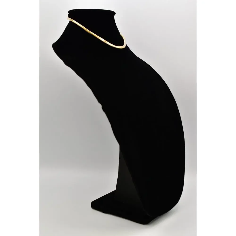 Vintage Modernist Choker Necklace Hammered Metal Antiqued Gold 1970s BinA17